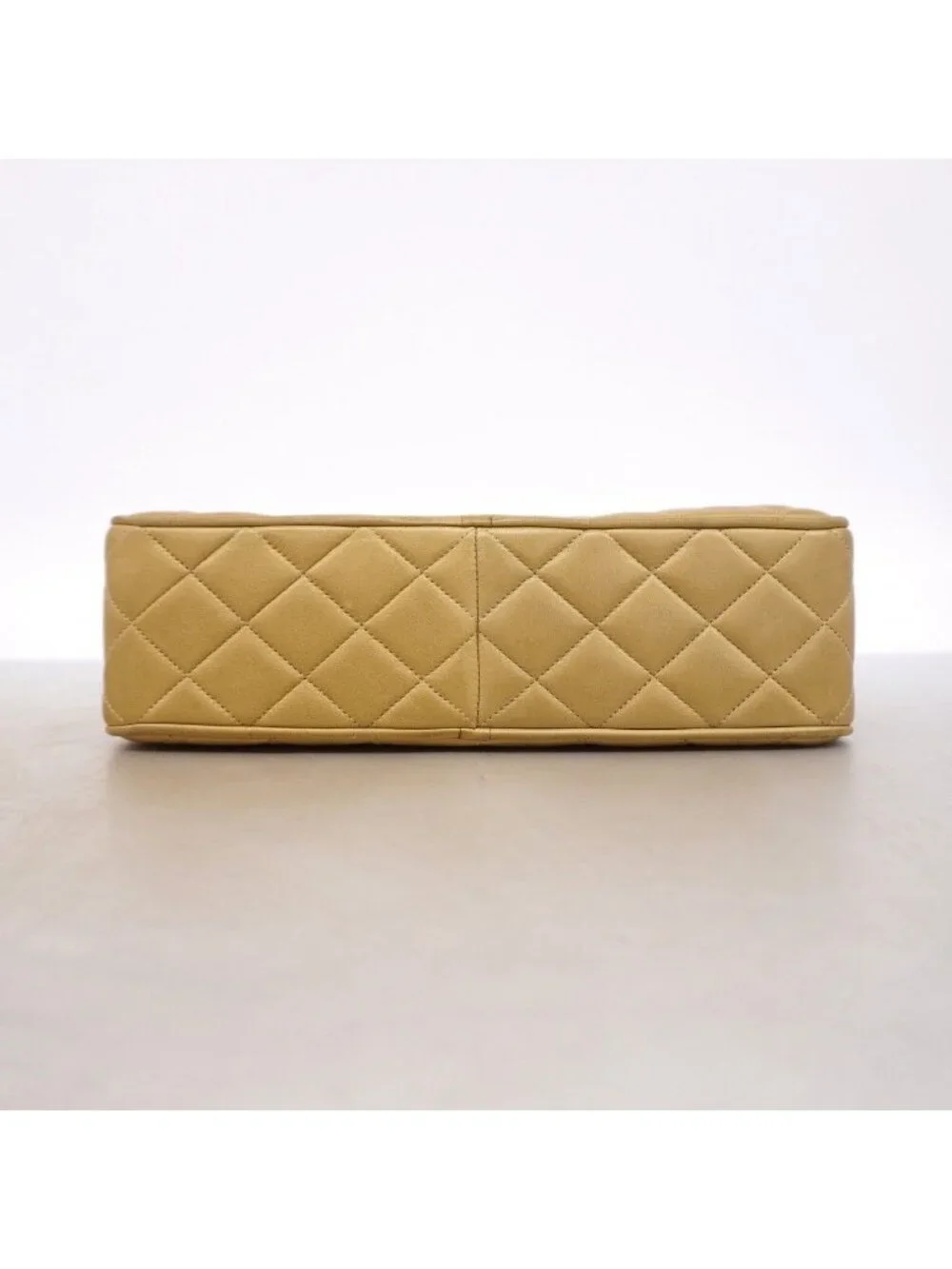 Chanel Shoulder Bag Quilted Brilliant Lambskin Beige Gold